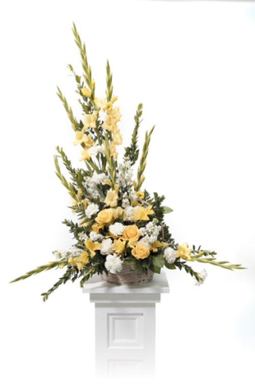 Yellow Basket Arragement